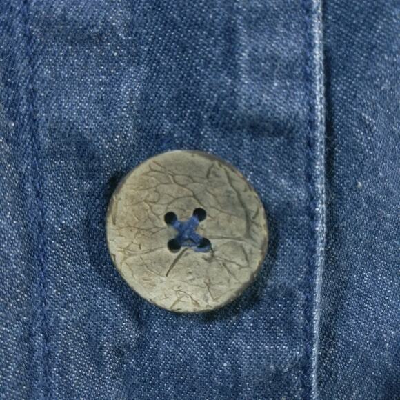 Vicki Blue Vintage  Short Sleeve Jean Dress Dark Wash Denim Button Down Size PM - Picture 5 of 6